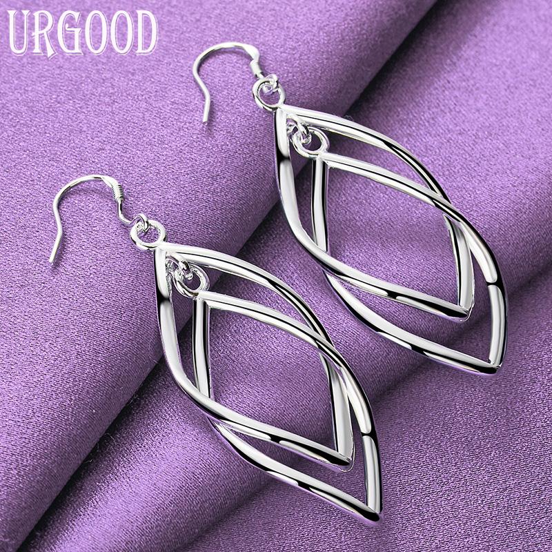 Cercei cu pandantiv geometric din argint 925 cadou Bijuterii de modă