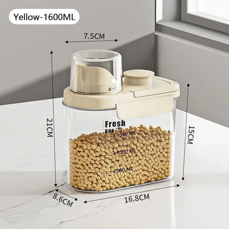 

Household Transparent Sealed Box Sealed Jar Storing Rice Soybeans Food Storage Containers Kitchen Tools