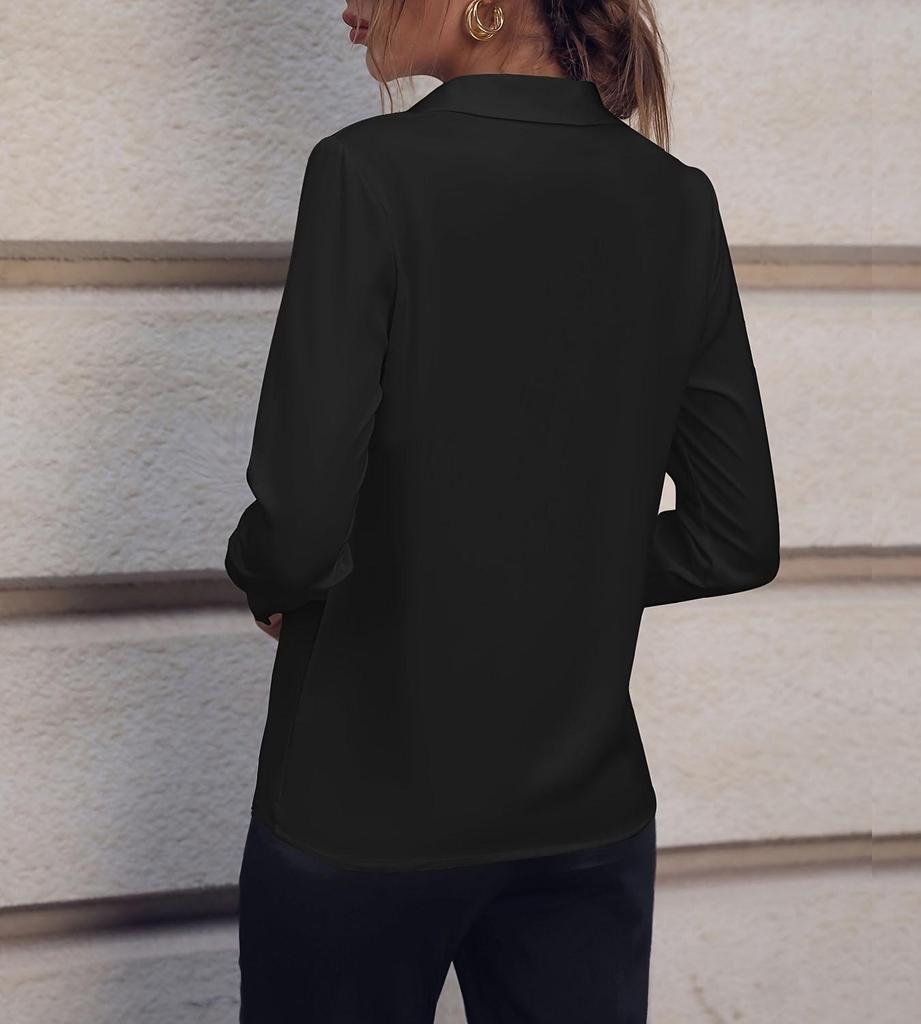 Grenzüberschreitendes europäisch-amerikanisches vielseitiges V-Ausschnitt Langarmshirt für Damen