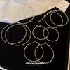 Silver Needle Circle Sparkling Earrings Personalized Metal Wind Element Ring Earrings European and American Fashion Simple Versatile Earrings Women