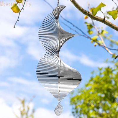 Windspiele aus Edelstahl, Windmühle, Metallspinner, Spiral-Windspinner für Hof, Gartendekoration, schwenkbare Rasen-Windspiele, Ornamente