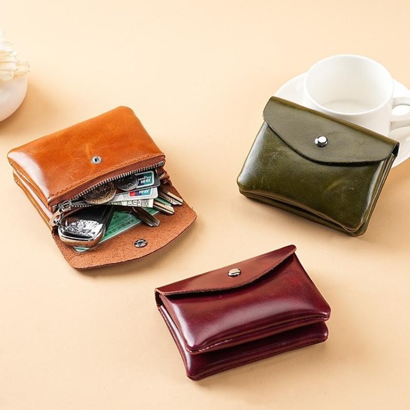 New Fashion Retro Women Double Layer Wallet Clutch Bag Coin Purse Key Earphone Bank Card Storage Mini Purses Coin Pouch