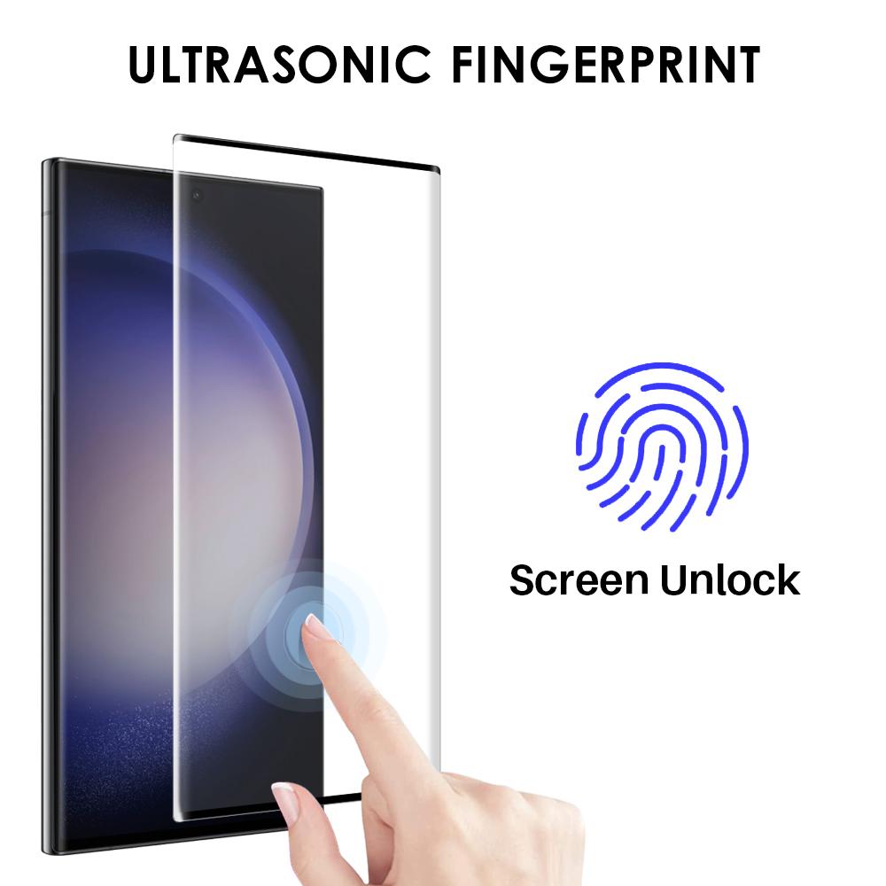 

NORTHJO A+ For Samsung Galaxy S23 Ultra Curved Tempered Glass Film Side Glue Full Screen Protector (Support Fingerprint Unlock) Black