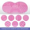 Makeup Brush Cleaning Mat, 2 Pack Silicone Brush Cleaner with 7 Textures, Pink and Green with Suction Cups for Professional Makeup Tools