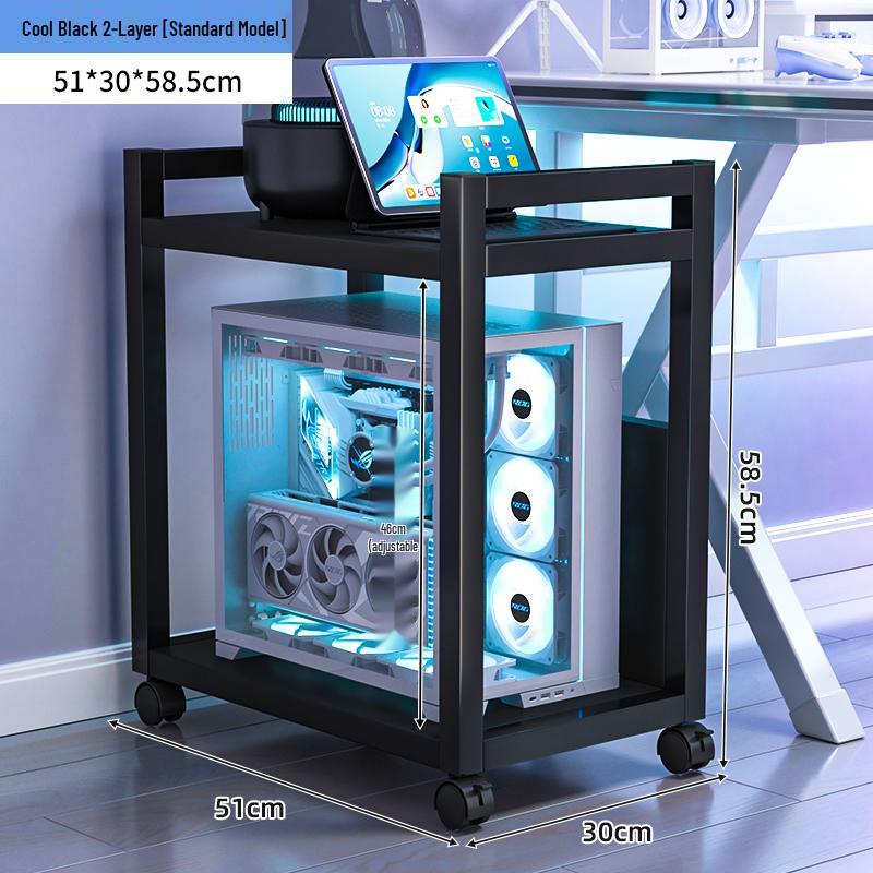 E-sports Room Computer Bracket: Movable Desktop Case Stand & Floor-standing Storage