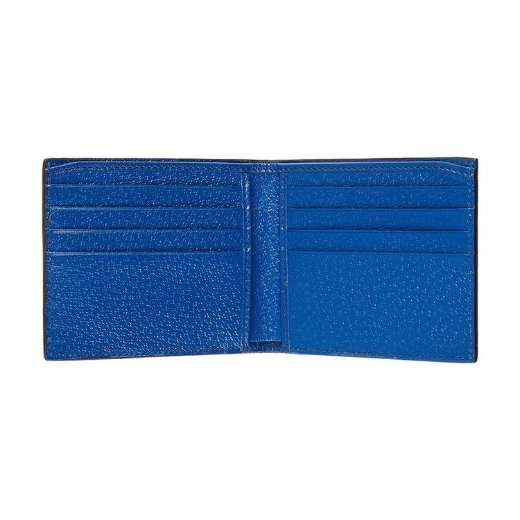 Gucci Hollow Interlocking Double G Logo Canvas And Leather Wallet Men Wallet Blue Ebony 701420-K9GSG-9972