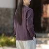 Johnature Women Vintage Shirts Stand Tops Spring Chinese Style Solid Color Long Sleeve Button Female Shirts