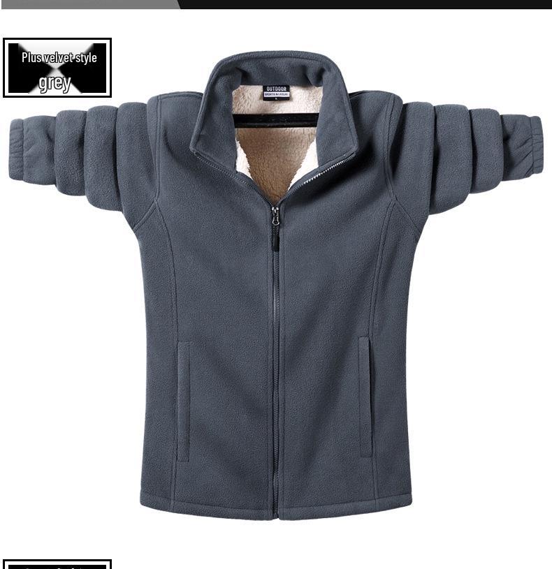 Plus Size Men's Lambskin Jacket and Sweater for Autumn/Winter 