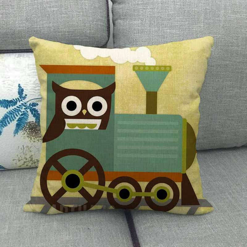 Cartoon Owl Series Digital Printing Short Plush Pillow Covers Decorative for Car Sofa Office Cushion Cover Home Goods