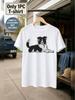 1pc Male Graphic T-Shirt Border Collie Dog Print Short Sleeve Crew Neck for Teenagers [Solely 1pc T-SHIRT], for Teenager, For Teenager