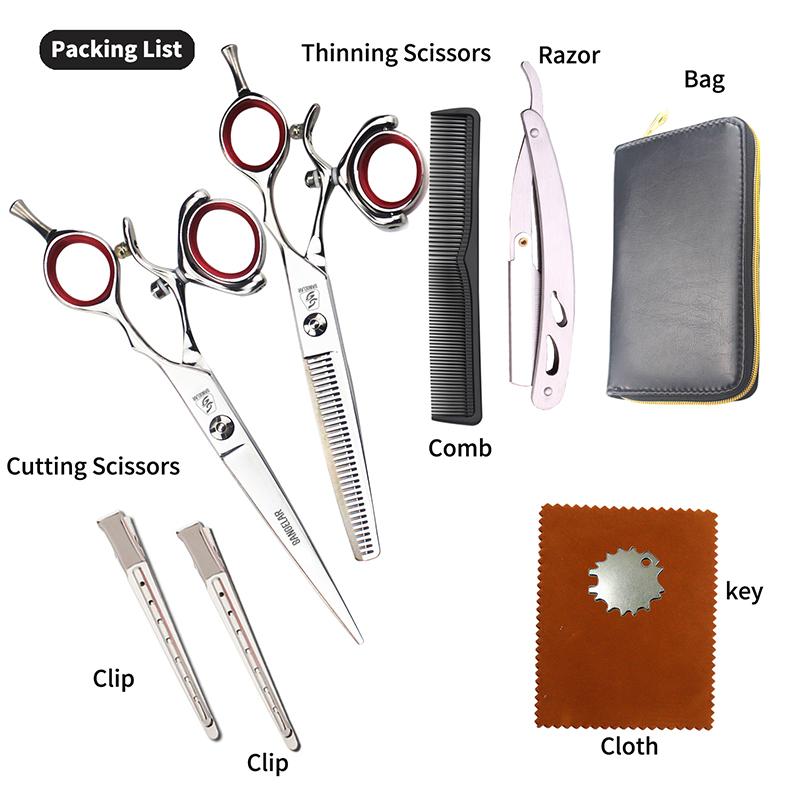 

Sangelar 6-дюймовый набор ножниц для волос с вращающейся ручкой Профессиональный парикмахерский набор Профессиональный парикмахерский набор парикмахерских ножниц Rotating 6 inch