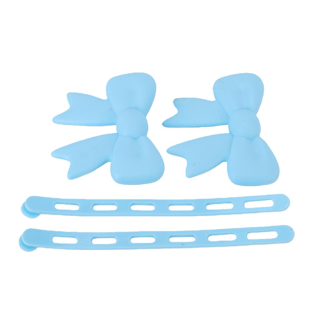 Silicone Bow Headphone Accessory Soft Fun 3D Headphone Bow Decor for Earphone Blue