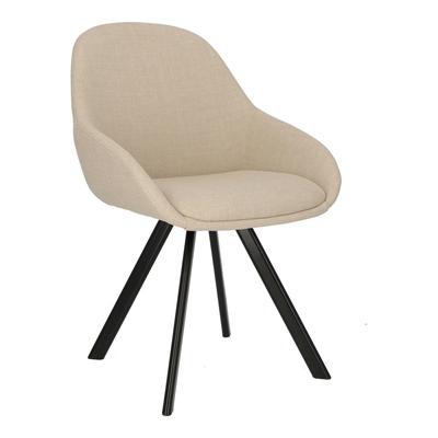 Nels Chair Beige Black Upholstered Legs