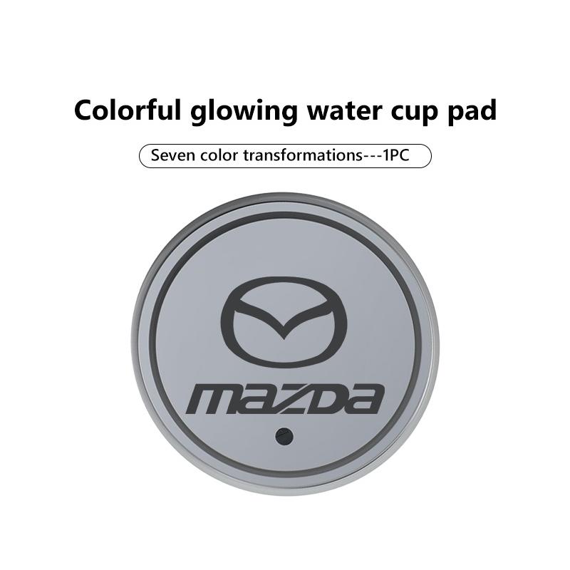 

For Mazda 7 Colors Car Coasters Cup Holder LED Light Mats Water Bottle Pad 2 3 5 6 Axela Atenza Speed 6 CX3 CX4 CX5 CX7 CX8 CX9