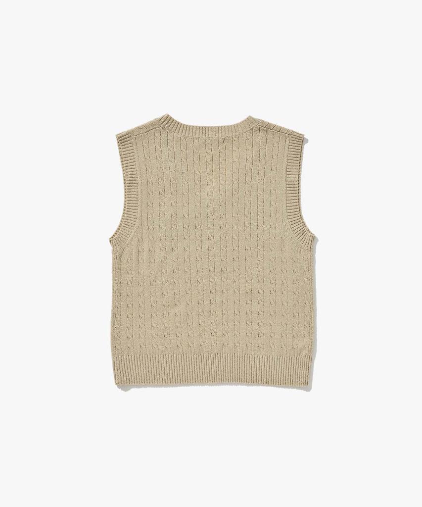 Plac Women Serenity V-Neck Cable Knit Vest Beige