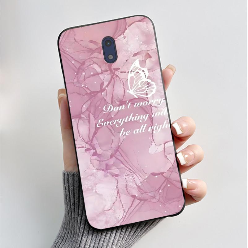För Nokia 3 Fodral För Nokia 3.1 Fodral Lyxigt Mode Fjärilar Blommor Mjukt Smalt Svart Silikon Baksida för Nokia3 Fodral