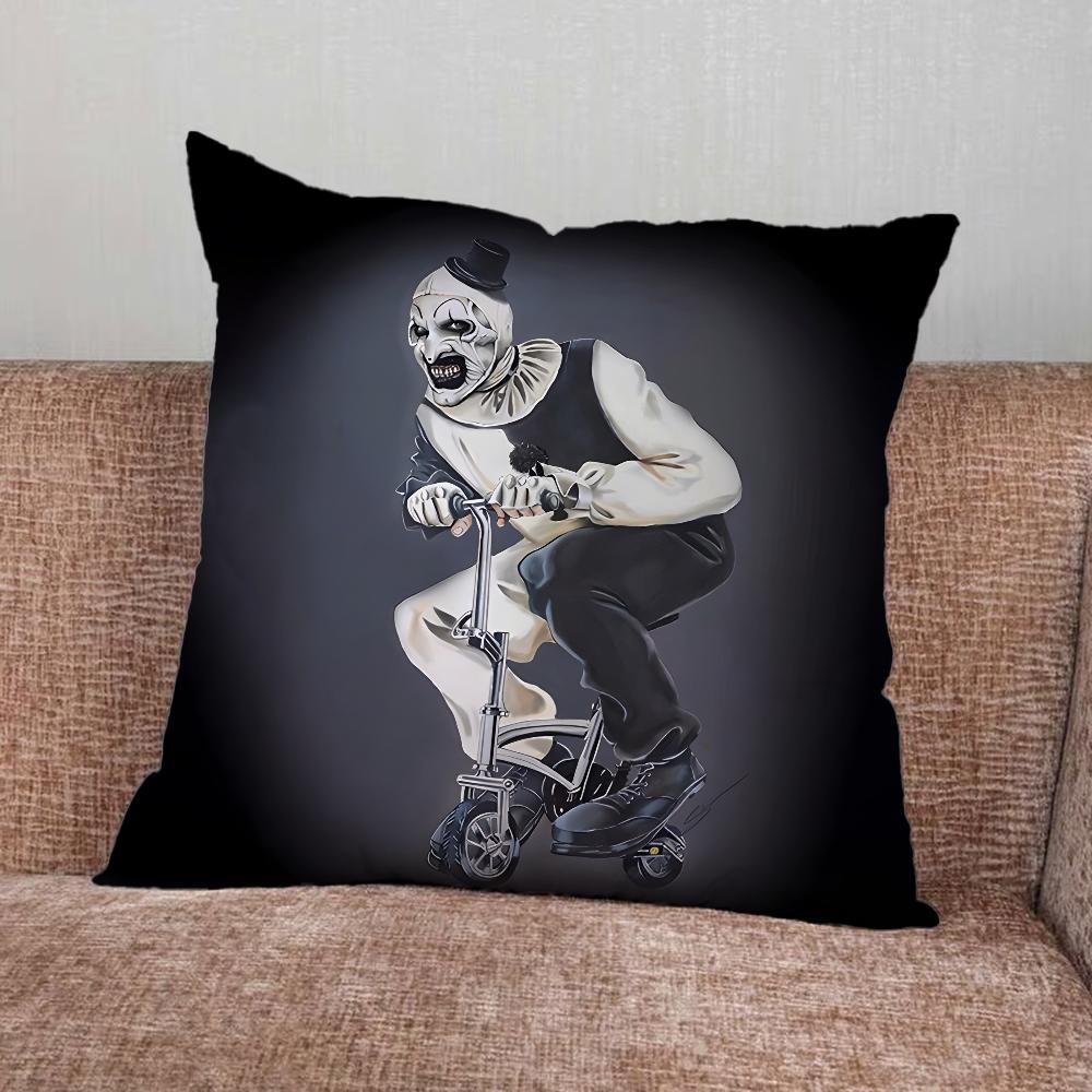 Art the Clown T-Terrifiers Pillow Case For Home Bedroom Car Office Decoration Living Room Sofa Cushion Cover Suitable