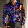 Camicia da uomo a maniche lunghe con stampa Paisley Retro Carnevale, Vestibilità larga, Stile Streetwear Casual, Camicia comoda ed elegante