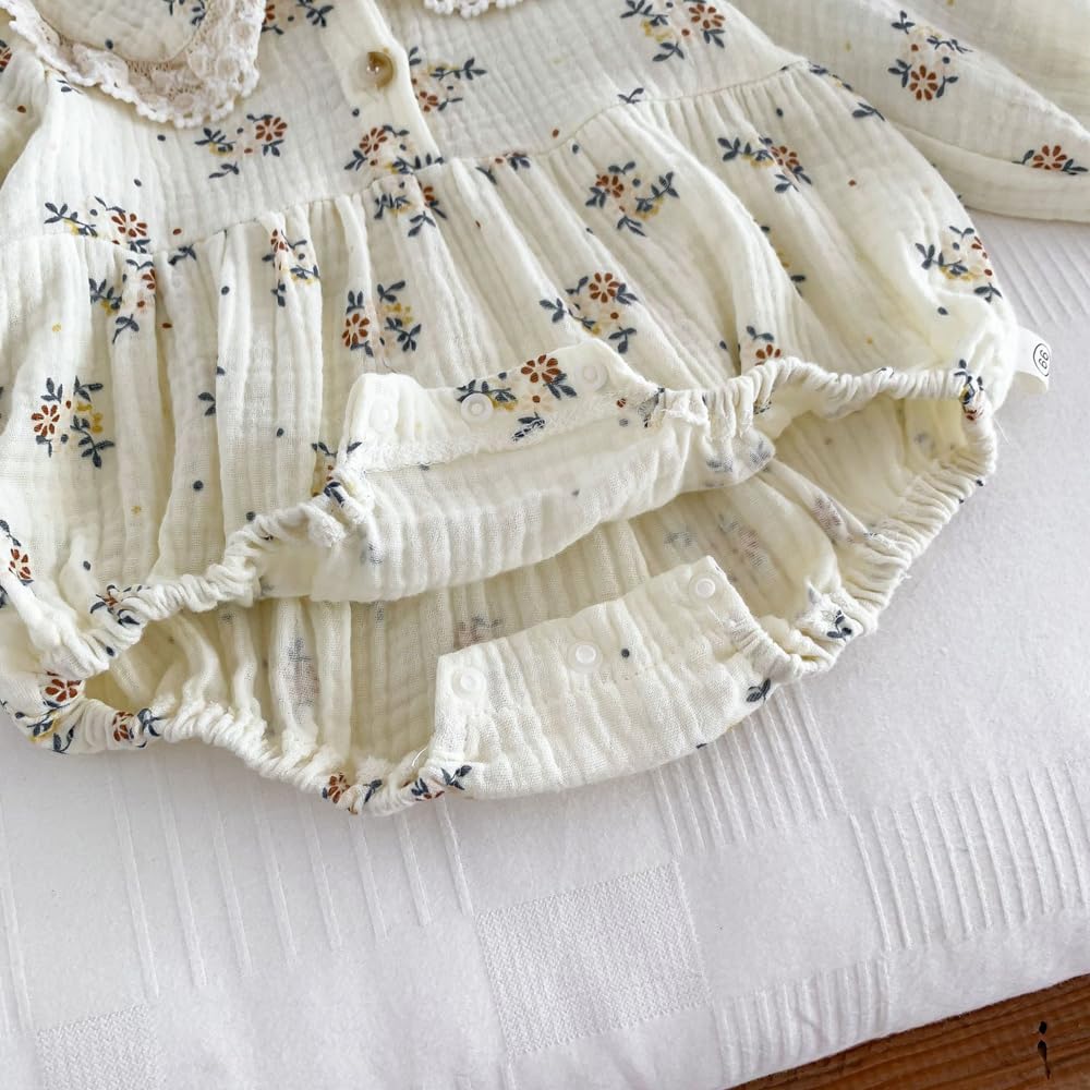 Baby Clothes Bodysuit Long Sleeve Clothes Girls Coverall with Hat Newborn Baby Shrine Visit Shichigosan Birthday Birth Preparation Gift Monthly Photo