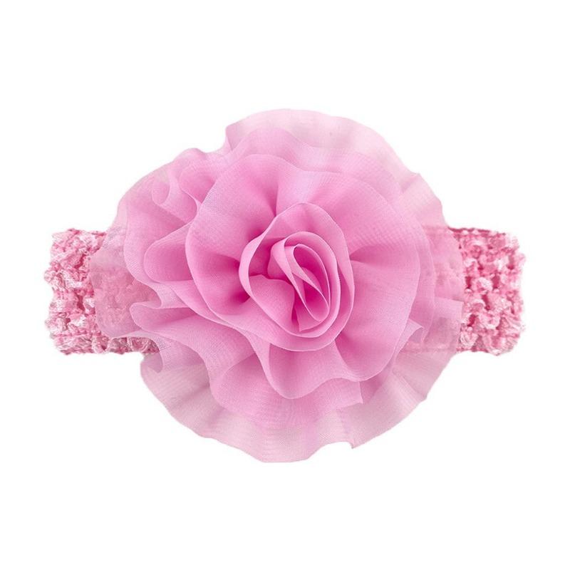 

New baby headband, versatile chiffon flower hollow baby headscarf, soft, comfortable and elastic children s hair accessories