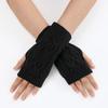 Solid Color Half Finger Gloves Soft Fingerless Gloves Fashion Half Finger Mitten  Unisex