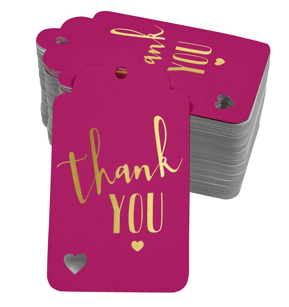 Inkdotpot ThankYou Bridal Shower-Baby Shower-Retirement-Wedding-Birthday Bottle Tag Real Gold Foil Favor Hang Tags Pack Of