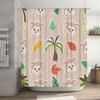 Animal Leaves Bath Shower Curtain Decor for Bathroom Waterproof Home Decoration