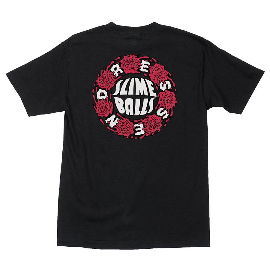 Santa Cruz Eric Dressen SLIME BALLS ROSES Skateboard T Shirt BLACK S