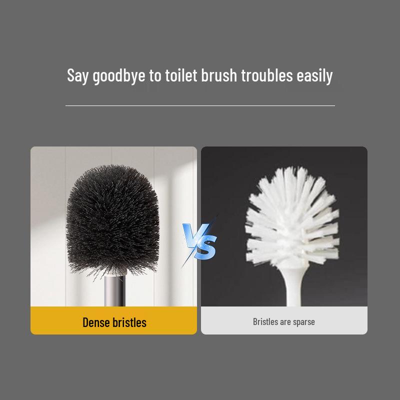 Wall-Mounted Toilet Brush with Long Handle - No Dead Corners, Punch-Free Design for Bathroom Cleaning