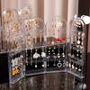 1 Set Folding Earrings Studs Display Rack Necklace Jewelry Shelf Stand Holder 2-4 Fans Panels Screen Organizer Storage Box