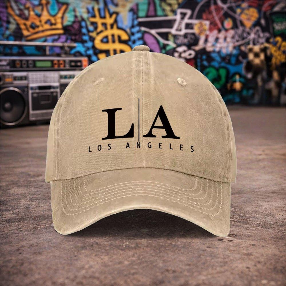 Pc Unisex Los Angeles Style Logo Vintage Washed Baseball Cap Unisexs Trendy Hat Versatile Duckbill Cap Fun Print A Unique