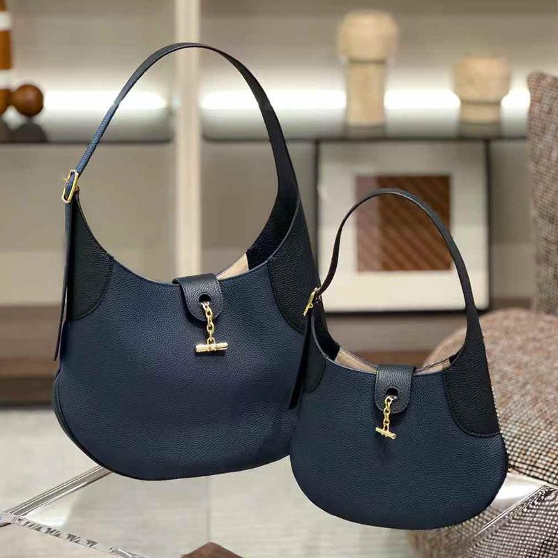 Head Layer Cowhide Armpit Bag New Fashionable Color Blocked Genuine Leather Armpit Bag Niche Design Cowhide Shoulder Bag Women's Bag