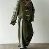 Boucle de mode 2026 trois barres costume décontracté veste à col montant rétro pantalon de survêtement large ensemble deux pièces