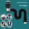 Complete Anti-Odor Drain Pipe Set for Bathroom Sink, Washbasin, with Ceramic Horizontal and Vertical Outlet Accessories