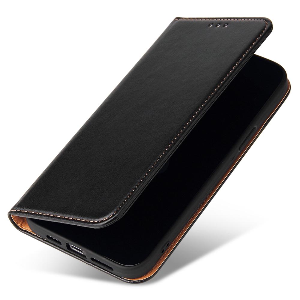 FIERRE SHANN Pouzdro pro iPhone 15 Pro Max Magnetické Samouzavírací Texturované PU Kůže Kryt na Telefon