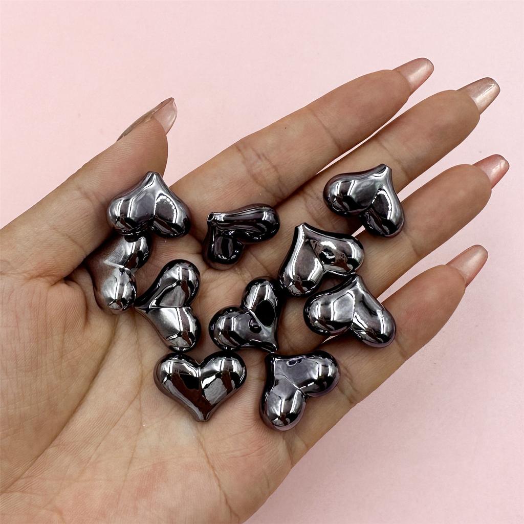 Home Partyzubehör Distanzperlen 22*16mm Bunt DIY 10 STK Acryl Herzform Groß Handgefertigt Zubehör für Schmuckherstellung Lose