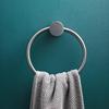 Gunmetal Gray All-Copper Round Wall-Mounted Bathroom Towel Ring