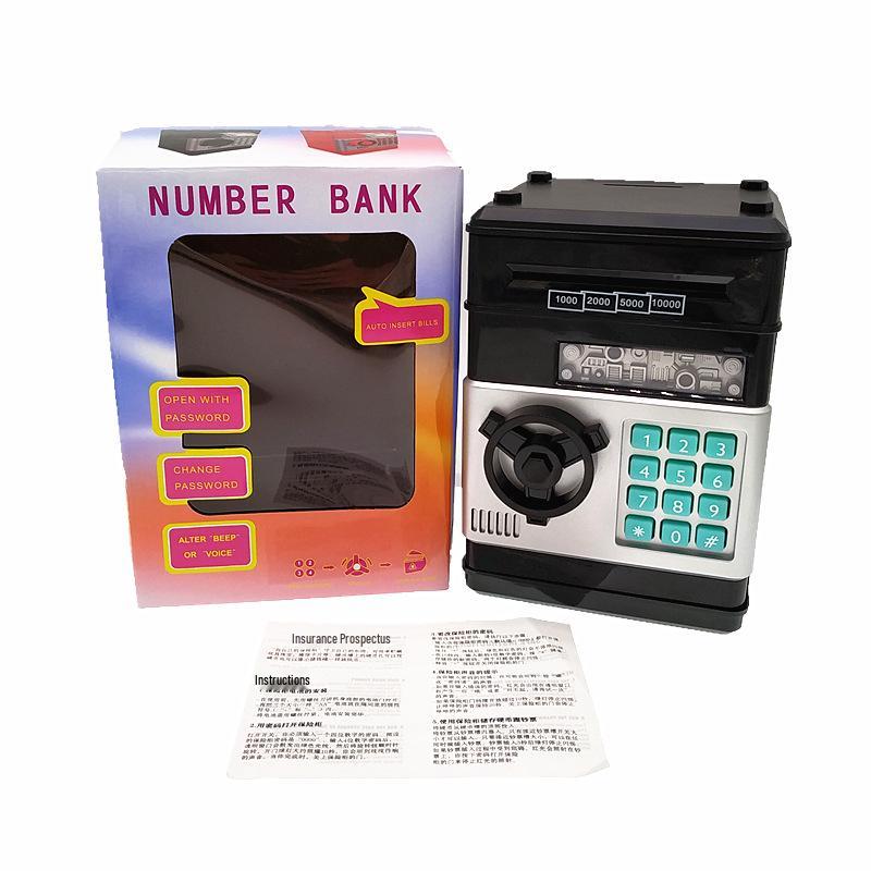 Internationales Sparschwein im Geldautomaten-Stil: Münzbetriebener, sprachaktivierter, rollender Münz-Elektroniksafe für Kinder