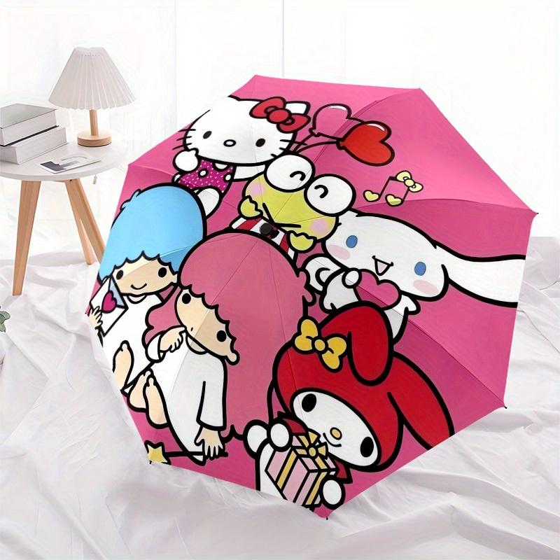 1pc Hello Kitty Friends Circle Umbrella with Plastic Handle,Suitable for All Seasons Home Travel Outdoor UmbrellaSanlio468