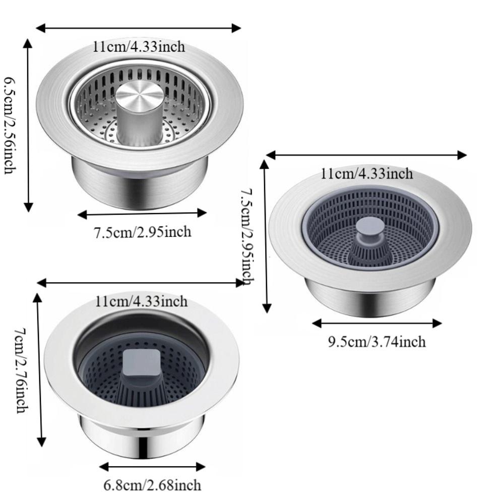 Stainless Steel Sink Stopper Rust-proof Sink Strainer Drain Basket  Bathroom Sink