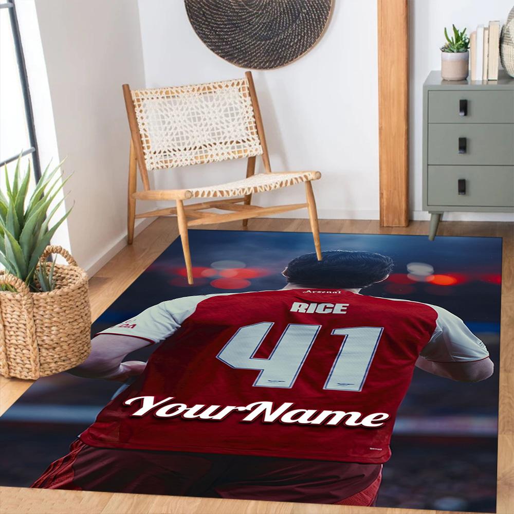 Arsenal Personalized Name Floor Mat Perfect for Living Rooms Dining Room Bedrooms Balcony Anti-slip Rug Anime Office Decor