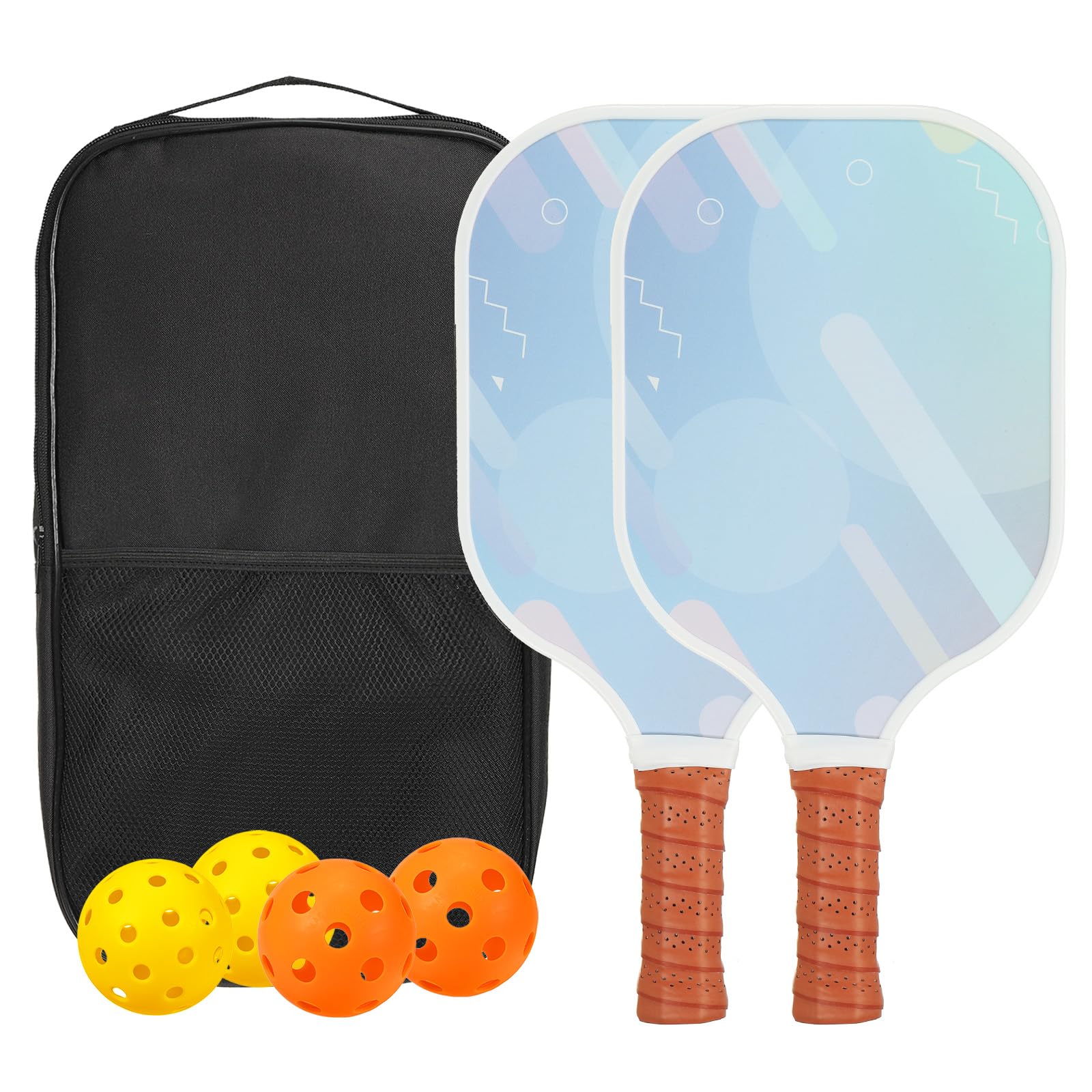 

Набор ракеток для пиклбола PATIKIL, одобренная USAPA, ракетка для пиклбола с покрытием из стекловолокна и мягкой рукояткой, 2 ракетки, 4 мяча для пиклбола, 1 сумка для переноски для мужчин