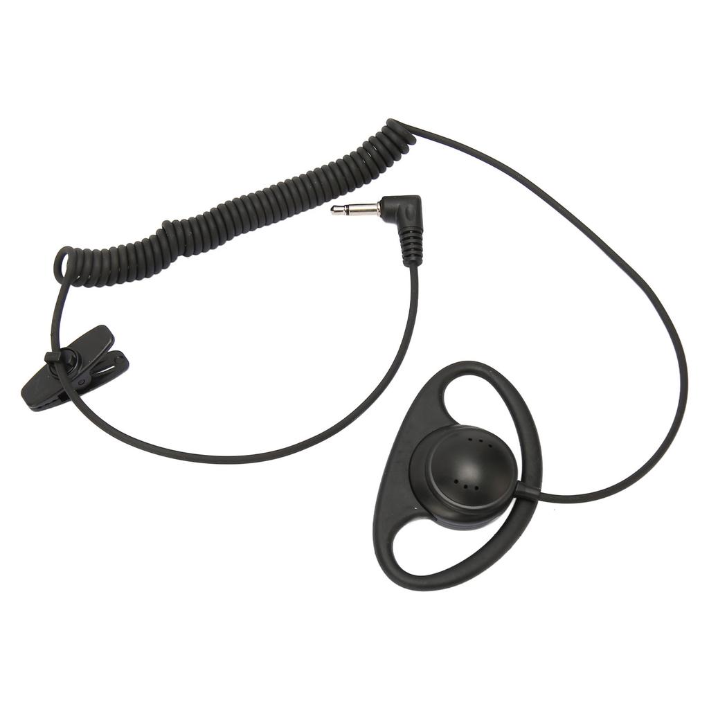 D Şeklinde Tek Taraflı Kulaklık 3.5mm D Şeklinde Kulak Kancalı Kulaklık, Cep Telefonları için Sarılı Tasarımlı