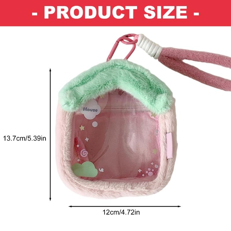 Clear Figure Display Bag with Keychain,Portable Doll Storage Bag Carrying Case Pouch Keying Charms for Collectibles