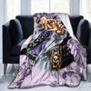 Bizarre Adventure Knitted Blanket Anime Flannel Throw Blanket Home Couch Decoration Soft Warm Bedspread
