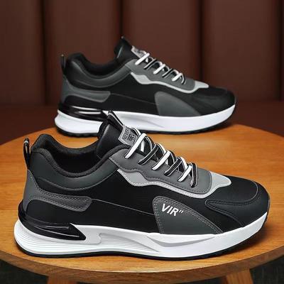 Scarpe sportive da corsa nuove primavera e autunno superficie in pelle leggere antiscivolo casual versatili di tendenza suola morbida scarpe da viaggio da uomo