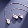 Nové elegantní romantické květiny perlové zirkonové náhrdelníky a náušnice pro ženy, módní svatební šperky, dárky pro svatební hostinu