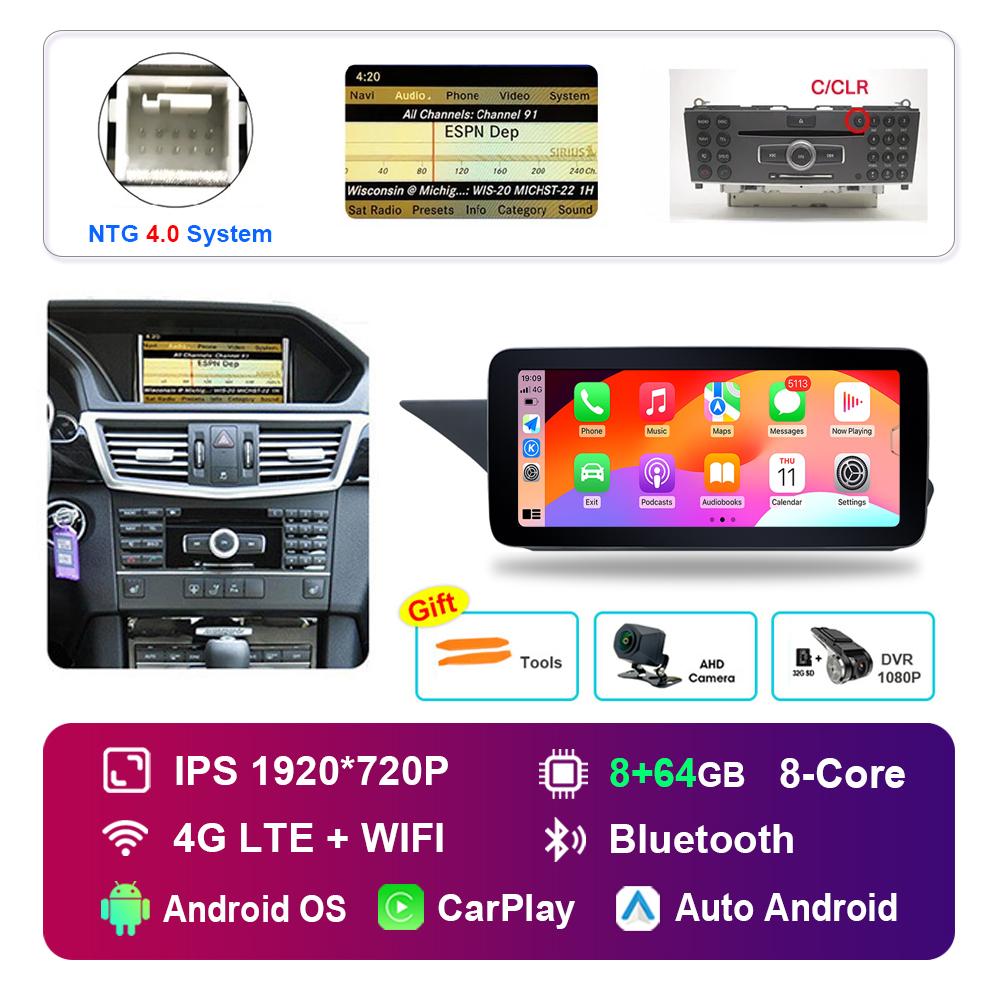 10.25 Inch for Mercedes Benz E Class W212 2009 - 2015 NTG 4.0 4.5 System Android Car Radio Multimedia Player GPS HD Touch Screen
