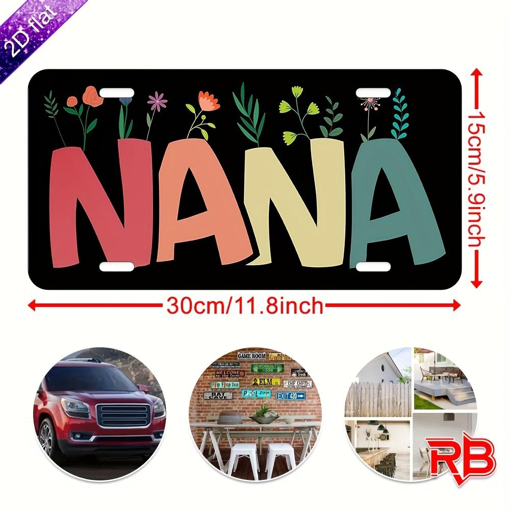 

D Flat pc Aluminum Metal Sign with Floral NANA Design UV Printed xcmxin Wall Art for IndoorOutdoor Home 15x30cm(5.9x7.8inch)