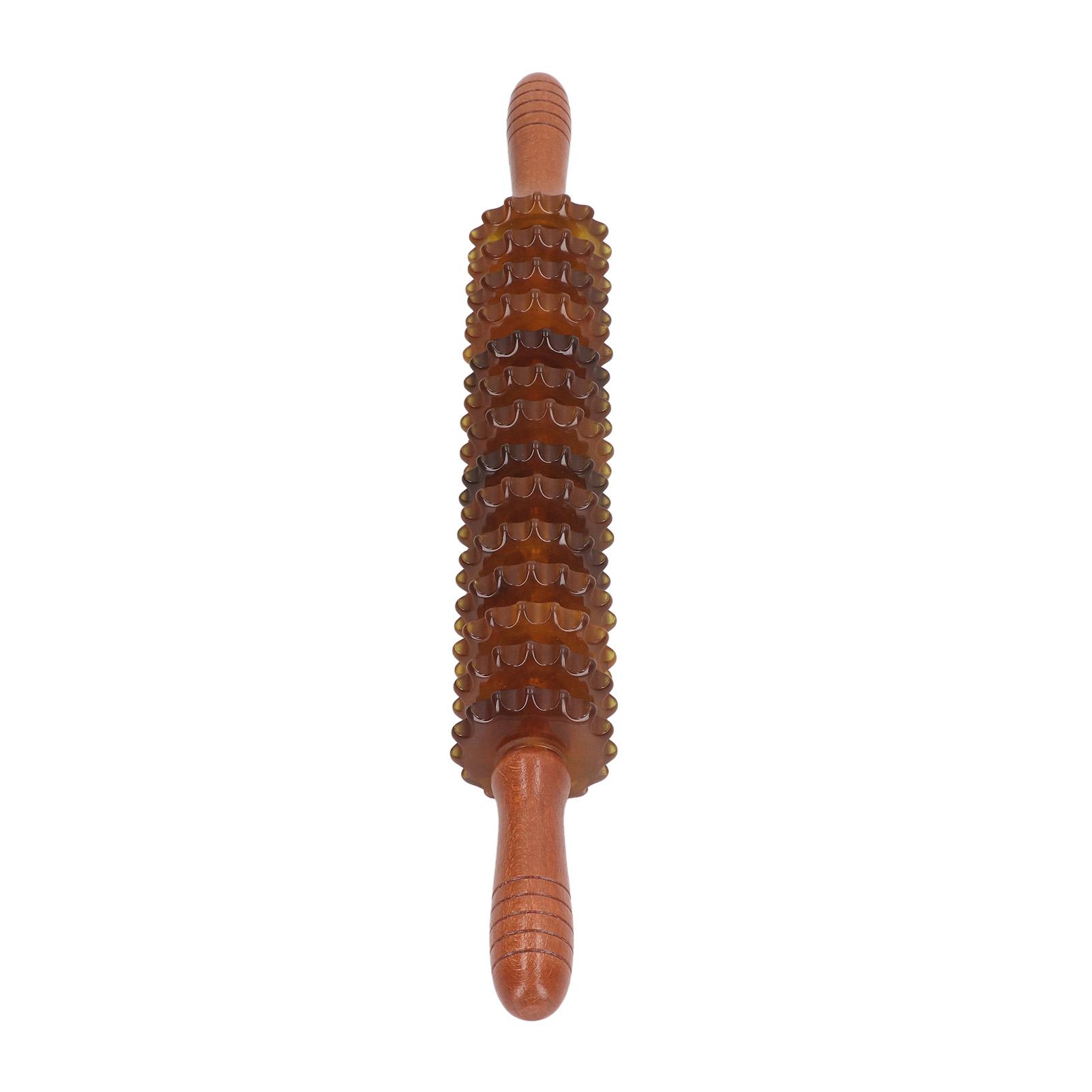 

Wooden Massage Roller Reduce Stiffness Improve Circulation 14 Rollers Manual Fascia Roller Stick